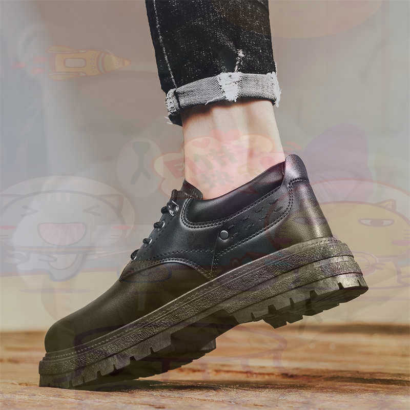 Men Accessories Low Price - Donker natuurlijk leer Mode-sneakers Tennis Herensneakers