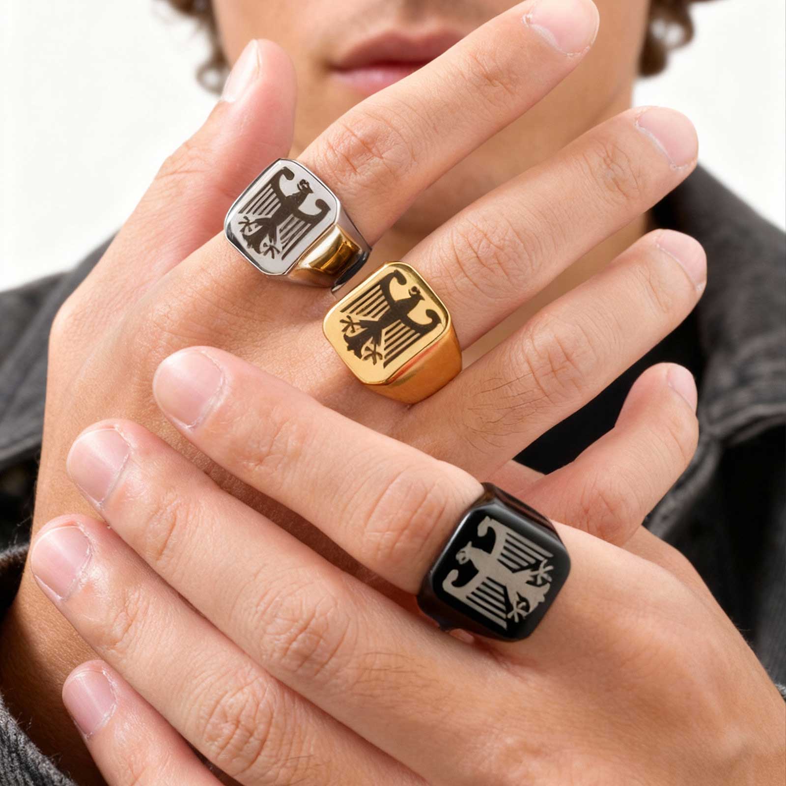Men Accessories Wholesale - Aangepaste Flying Hawk Eagle Ring Cool