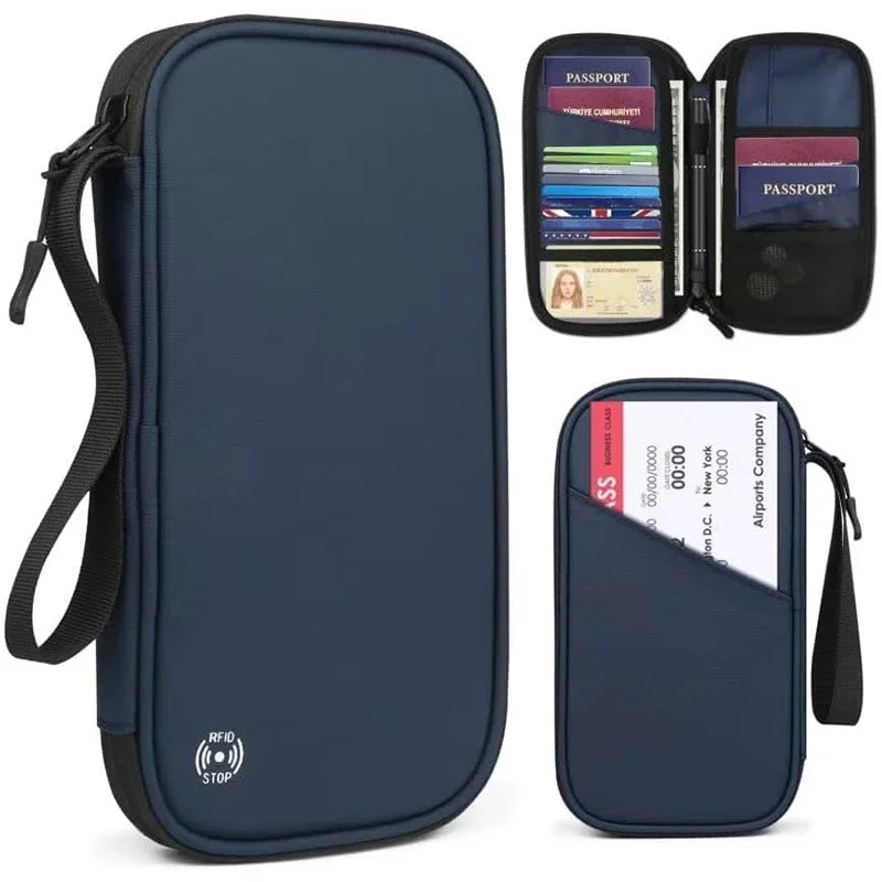 Men'S Accessories Travel Bag - Lichtgewicht familie reispaspoorthoes portemonnee Oxford document