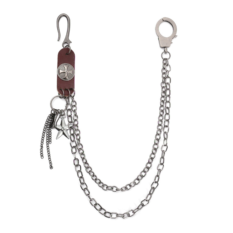 Men Accessories Pk - Punk Street Koeienhuid Sleutelhangers Keten Vrouwen