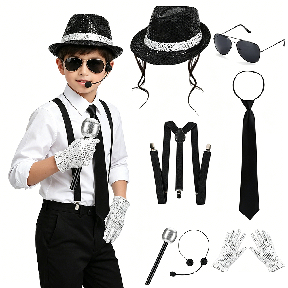 Men Accessories Combo - Michael Jackson Cosplay Accessoires Set 80S
