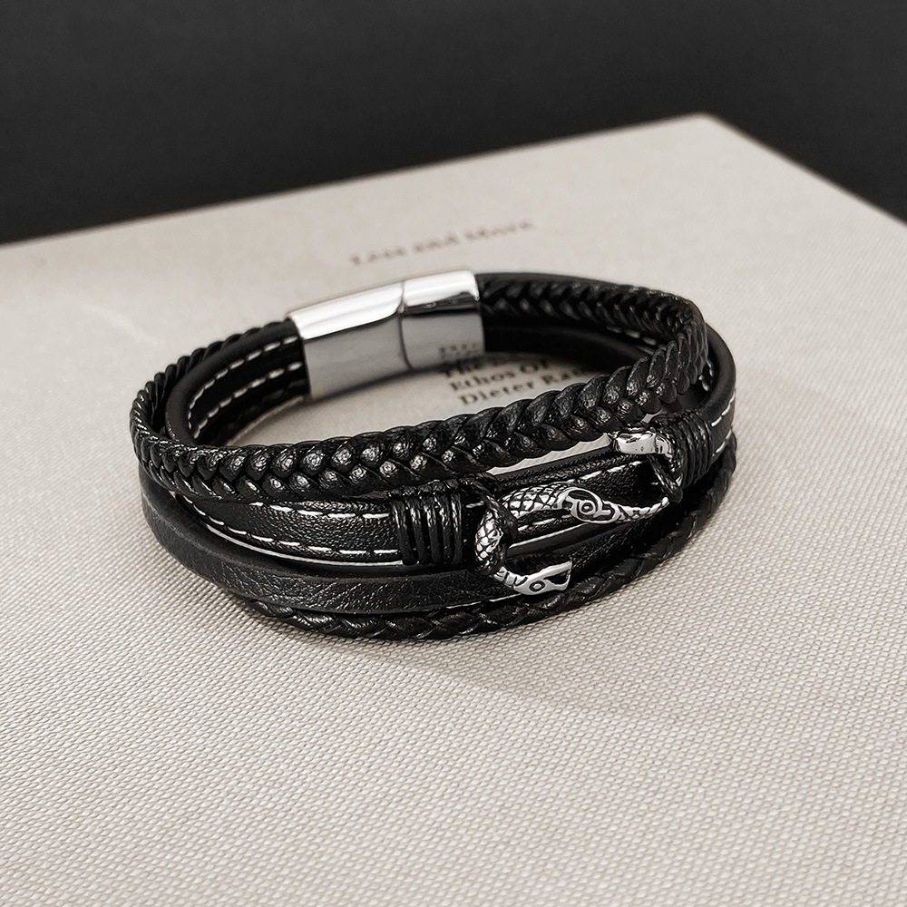 Men Accessories Pk - Roestvrijstalen Creative Snake Accessoires Meerlaagse geweven