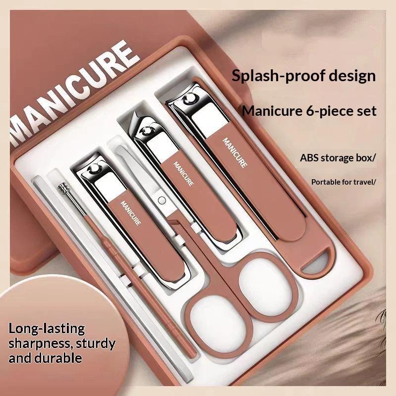 Men Accessories Combo Set - Nagelknipperset Anti-spat roestvrij staal 4/6-delig Draagbare