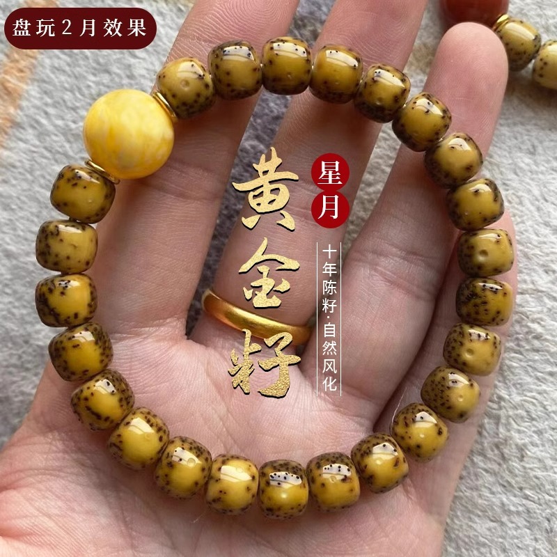 Bracelet Beaded Men - Hoge dichtheid gouden zaad ster maan