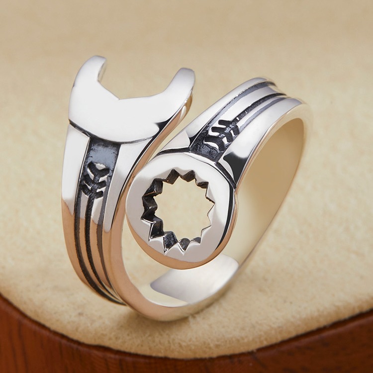 Men Accessories Wholesale - 925 Sterling Zilver Verstelbare Ringsleutelringen voor