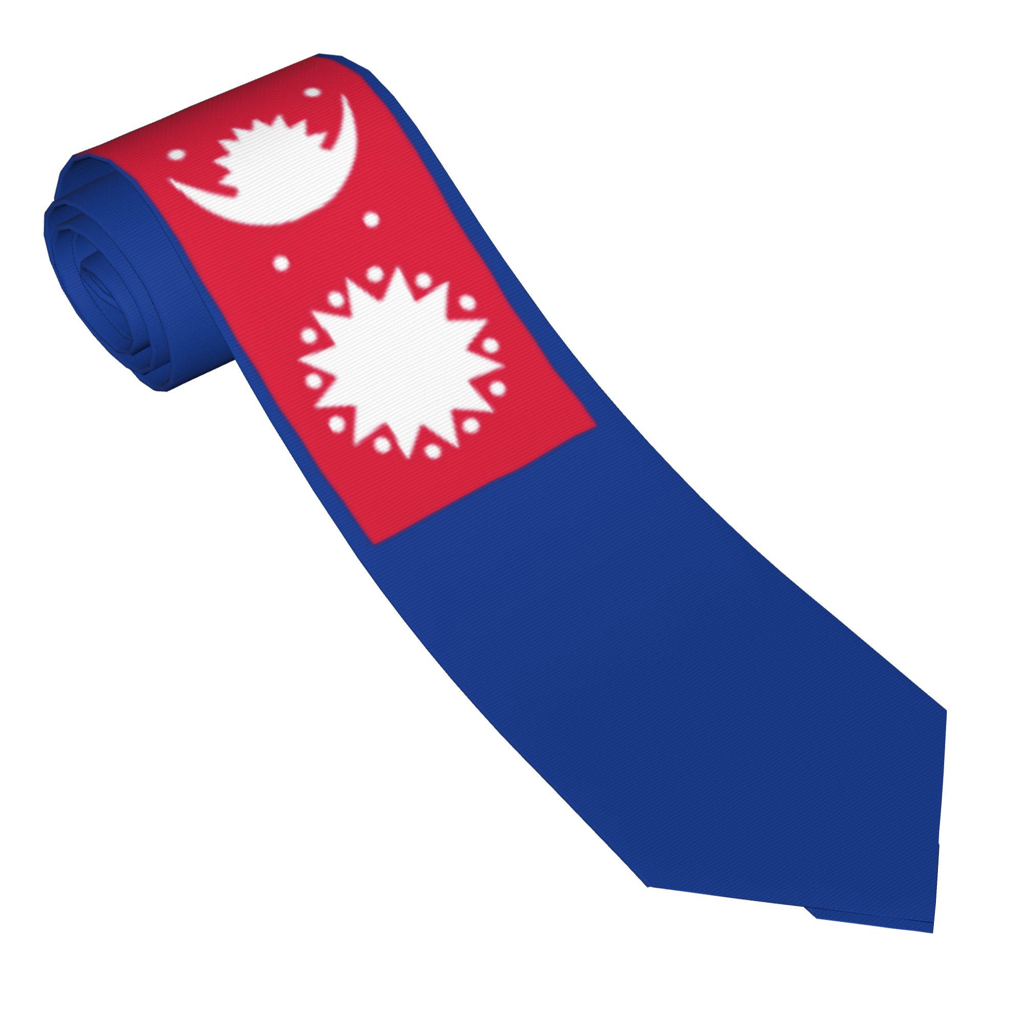 Men Accessories Nepal - Nepal Nationale Vlag Stropdas Grafische Stropdassen