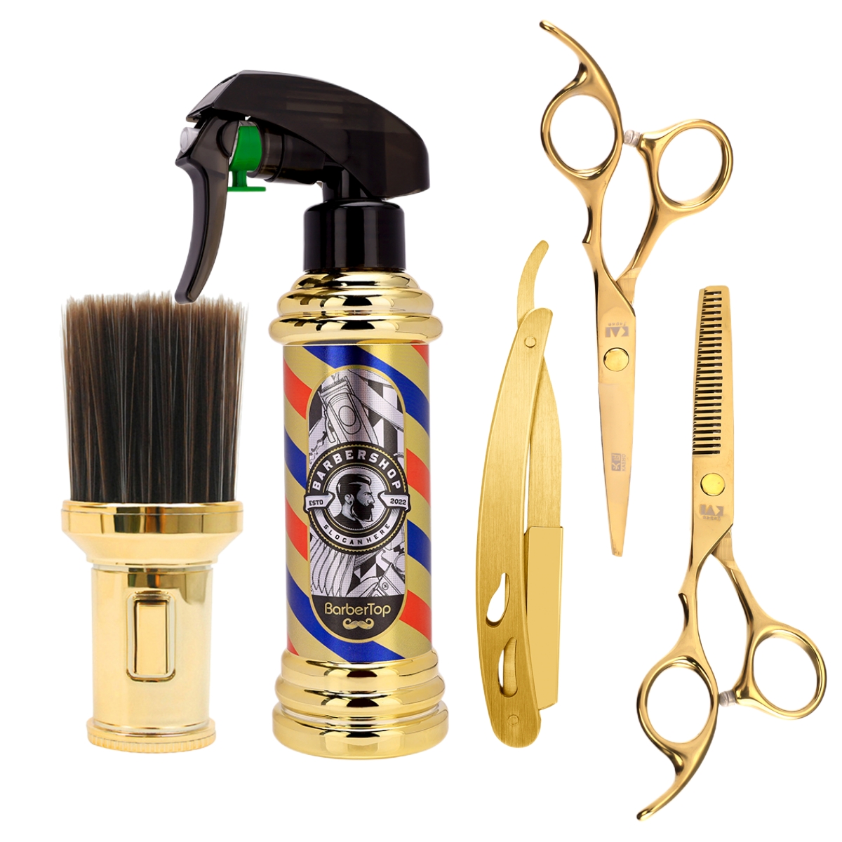 Men Accessories Combo Set - 5PCS Kappers Styling Tools Set Goud