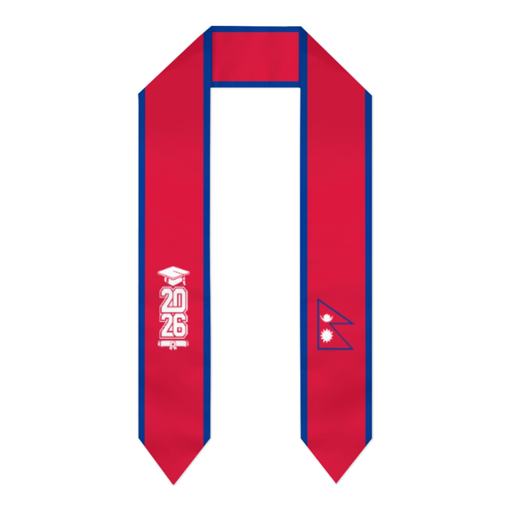 Men Accessories Nepal - Klasse van 2026 Nepal Vlag Sjaal