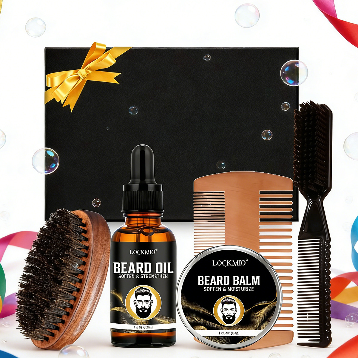 Men Accessories Combo Set - LOCKMIO Baardverzorgings- en stylingproduct voor mannen,