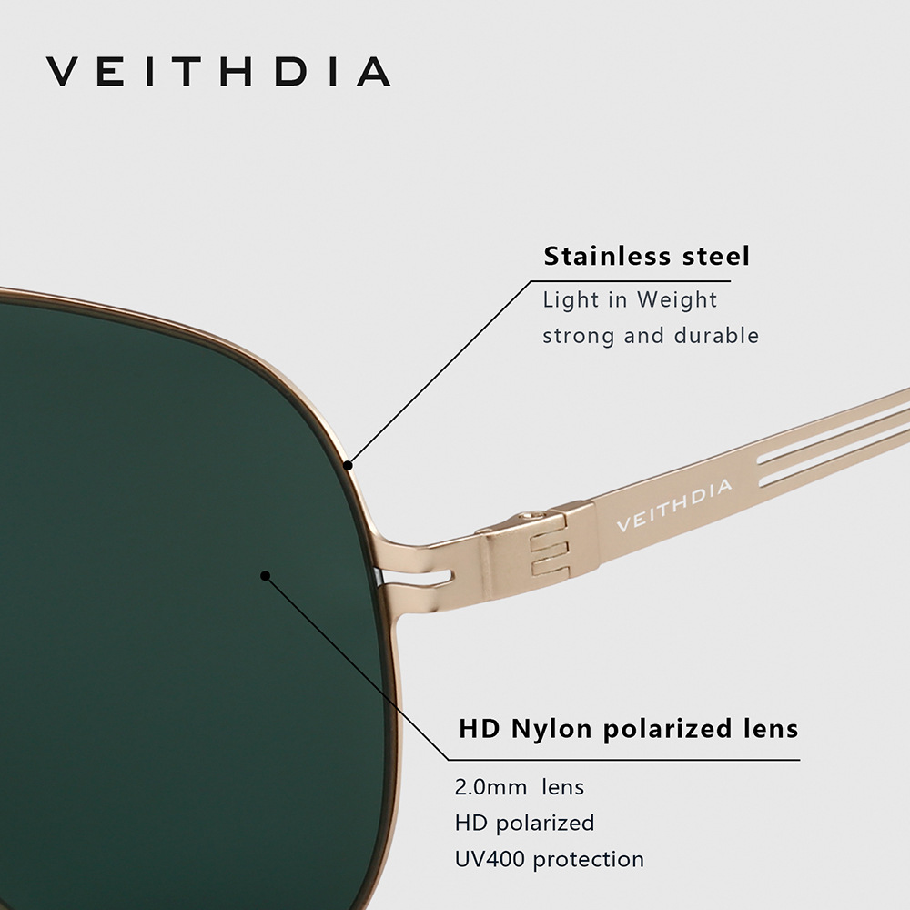VEITHDIA Mode Nylon Pilot Zonn - Sunglasses Polarized Men recensie en prijs
