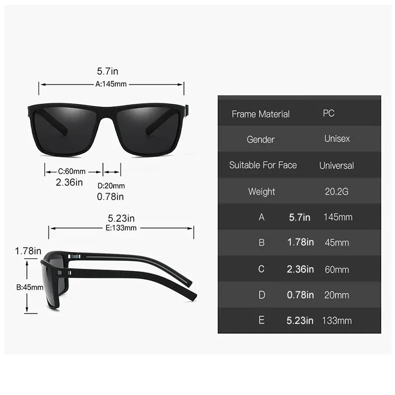 Vierkante outdoor sportzonnebr - Sunglasses Polarized Men recensie en prijs