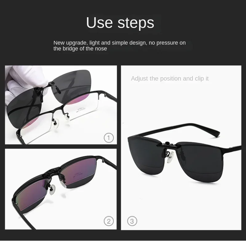 Nieuwe vierkante clip-on zonne - Sunglasses Polarized Men recensie en prijs